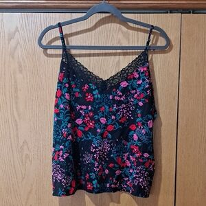 State Of Day Black Floral Lace Cami Top